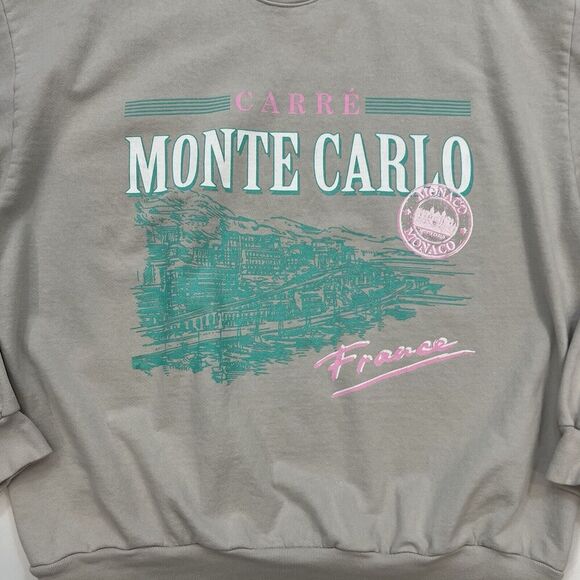 Carre Mens Size XXL Monte Carlo Crewneck Tan Sweatshirt - Picture 3 of 5